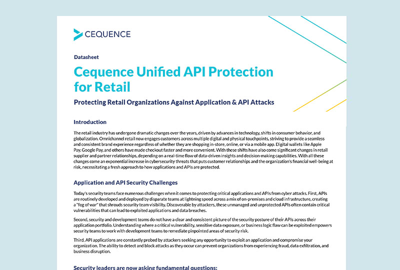 Cequence Unified API Protection for Retail